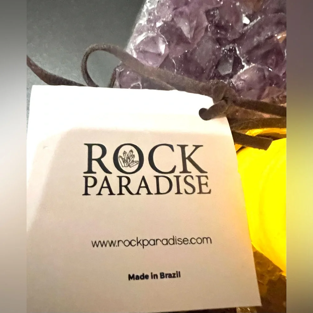 Amethyst Candle Holder “Rock Paradise” Hand-Crafted Authentic Made in Brazil NWT - Picture 4 of 12